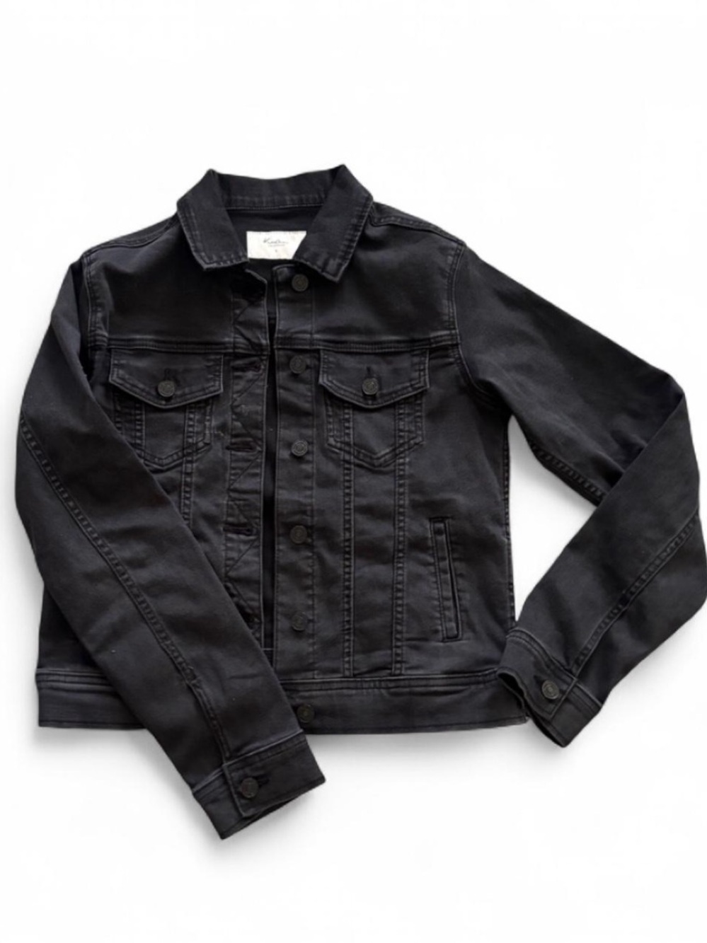KanCan Black Denim Button Up Jacket Size Small